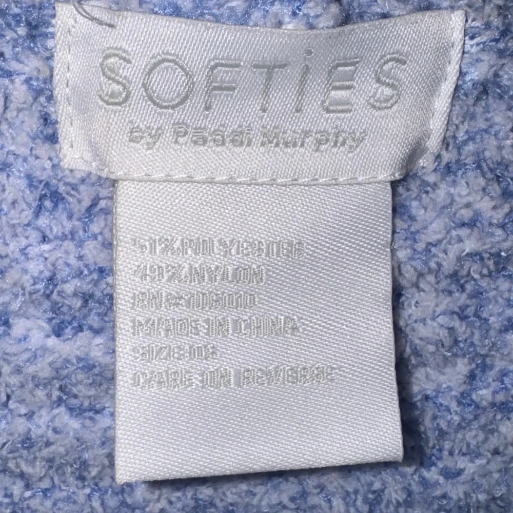 Softies Marshmallow Hooded Scarf Wrap Cardigan Caribbean Blue OS